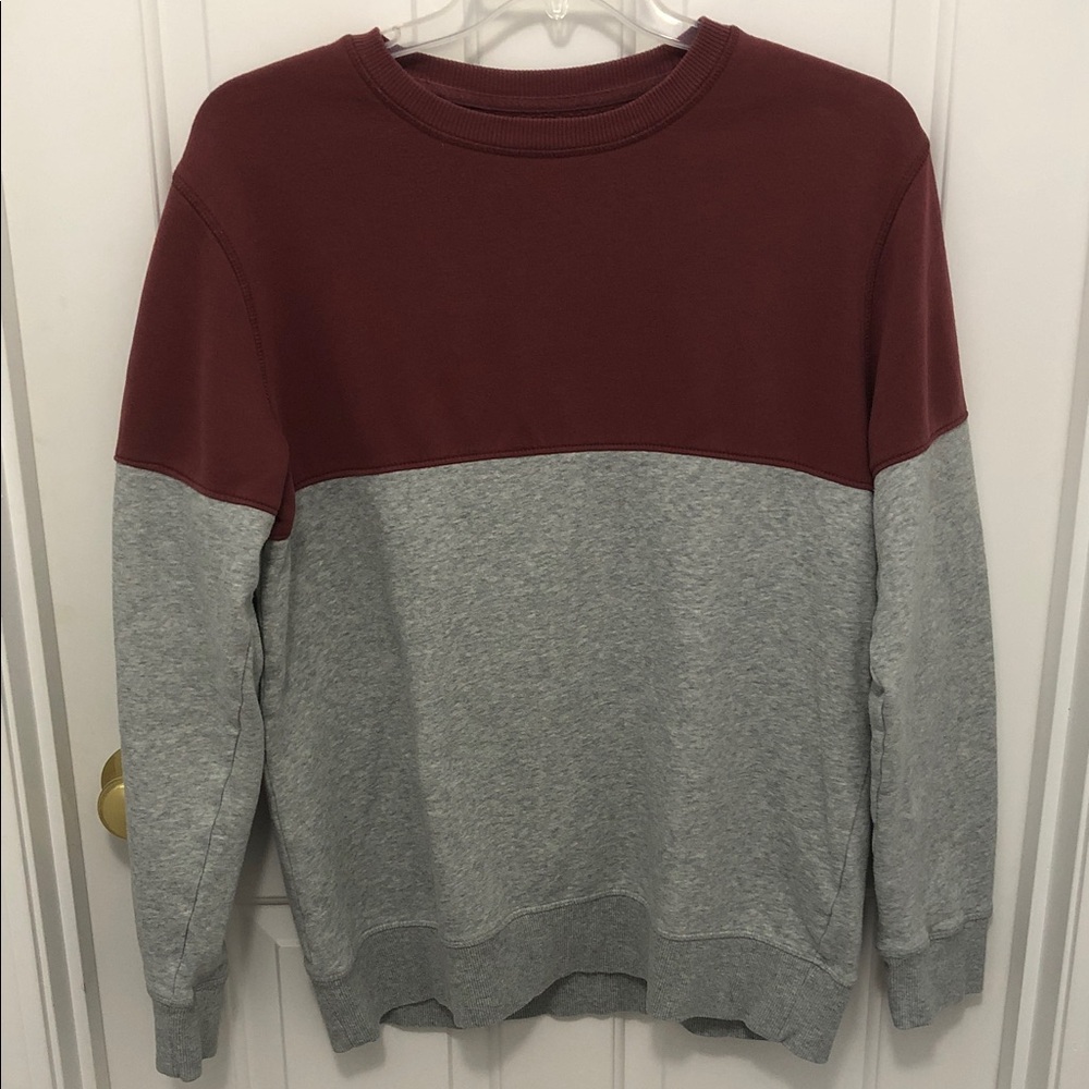 Goodfellow & Co Men's Crewneck Sweatshirt - Burgundy and Gray